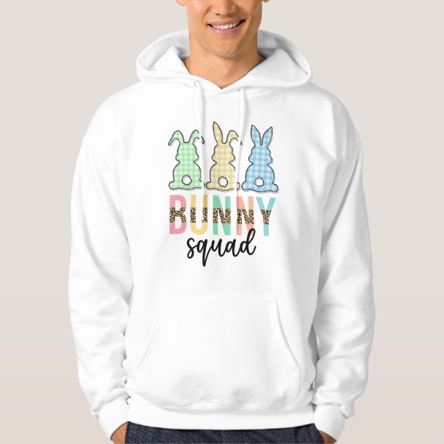 Bunny Squad | Påskägg Hunt Cute Bunny Hoodie (Framsida)