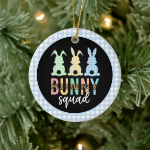 Bunny Squad   Påskägg Hunt Cute Bunny Julgransprydnad Keramik
