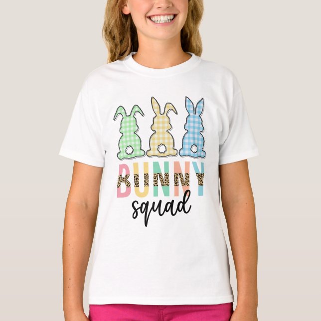Bunny Squad | Påskägg Hunt Cute Bunny T Shirt (Framsida)