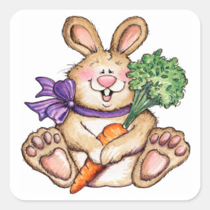 Bunny - Stickers Fyrkantigt Klistermärke