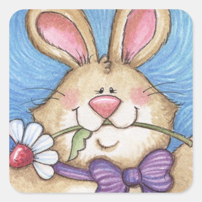 Bunny - Stickers Fyrkantigt Klistermärke (Framsida)