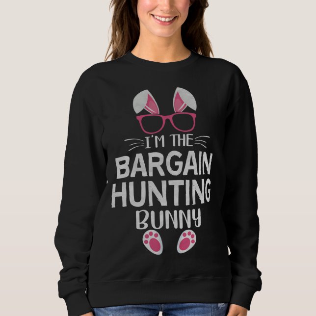 Bunny Sunglasses Easter Party I m the Bargain Hunt T Shirt (Framsida)