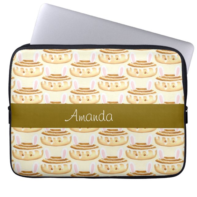 Bunny Sweet Dessert Cinnamon Bun Laptop Fodral (Framsidan)