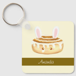Bunny Sweet Dessert Cinnamon Bun Nyckelring
