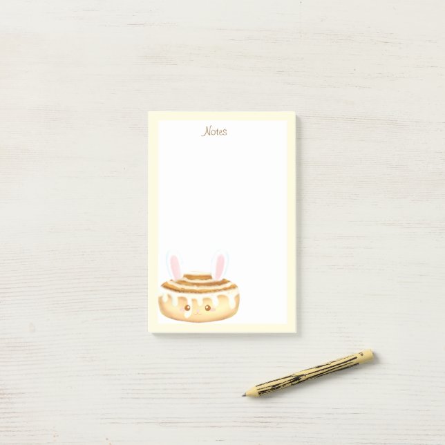 Bunny Sweet Dessert Cinnamon Bun Post-it Block (På skrivbordet)