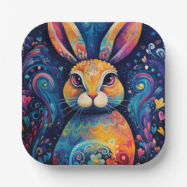 Bunny swirls and hearts Blue