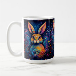 Bunny swirls and hearts Blue Kaffemugg
