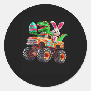Bunny T-rex Påsk Monster Lastbil Dino Funny Boys K Runt Klistermärke