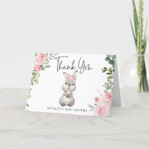 Bunny Tack, ditt kort med Rosa Flowers