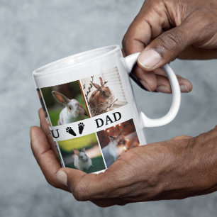 Bunny Tassar we Kärlek You Pappa Photo Collage Kaffemugg