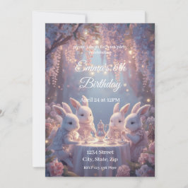 Bunny Tea Party Birthday Invitation – Dreamy Fairy Inbjudningar