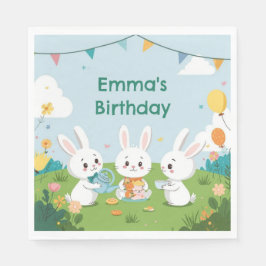 Bunny Tea Party Napkins | Cute Rabbit Birthday Pappersservett