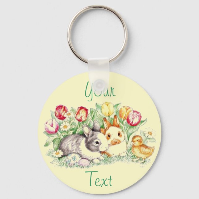 Bunny Time Keychain Nyckelring (Framsida)
