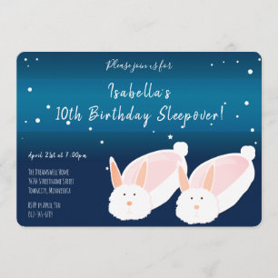 Bunny Tofflor Blue - Bakgrund Födelsedag Inbjudningar