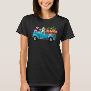 Bunny Tractor Farm Carrots Blommigt Hunt Egg Rabbi T Shirt