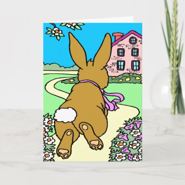 Bunny Trail Påsk Card Helgkort (Framsida)
