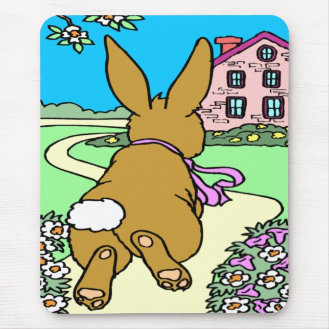 Bunny Trail Påsk Mouse Pad Musmatta (Framsidan)