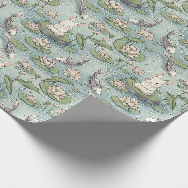 Bunny Tranquil Japanese-inspired pond Presentpapper (Hörn)