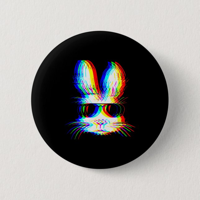 Bunny Trippy Varwave Easter Techno Rave Edm Music  Knapp (Framsida)