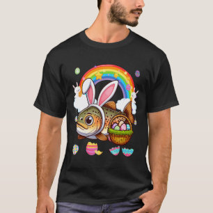 Bunny Trout Fish Påsk Hunting Eggs Basket Colorf T Shirt