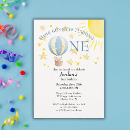 Bunny Turning en runt Sol Boys 1:a födelsedag Inbjudningar