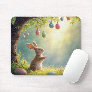 Bunny under ett Påskägg Träd Musmatta