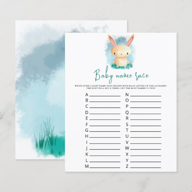 Bunny unge - Baby namn tävling (Fram/baksida)