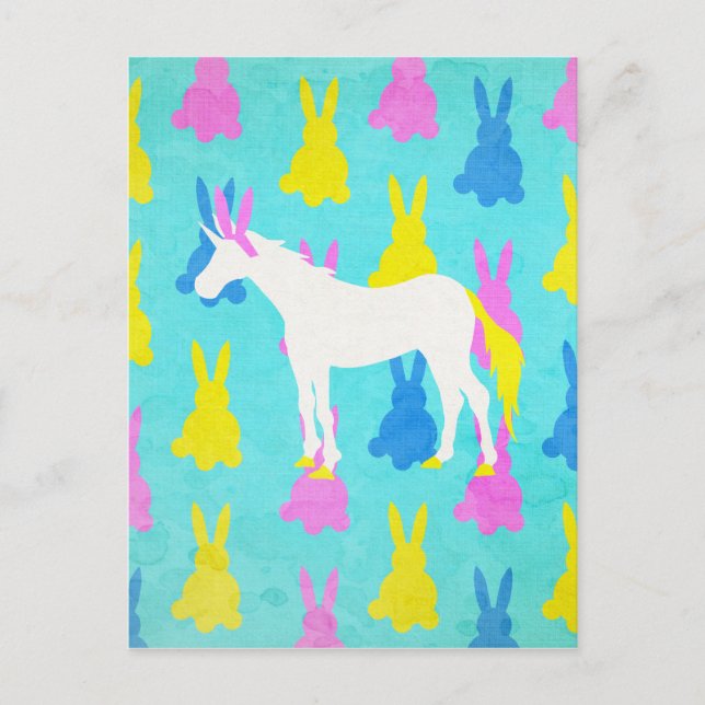 Bunny Unicorn Vykort (Framsida)
