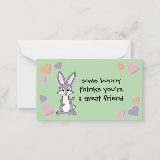 Bunny Valentine Card med kuvert Rådkort