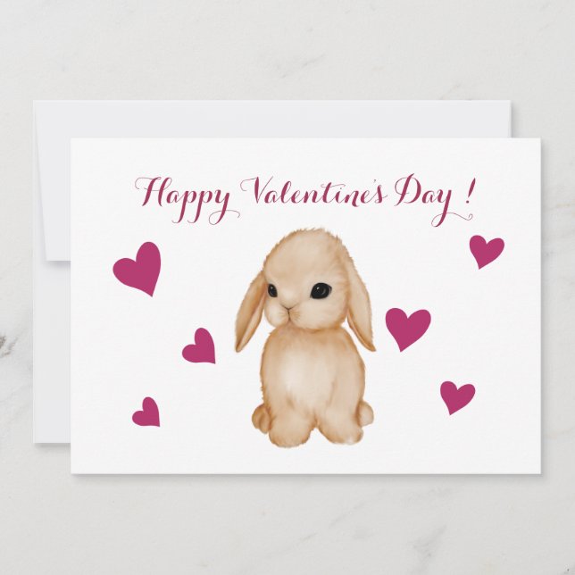 Bunny Valentines hälsningskort på dagen Julkort (Framsida)