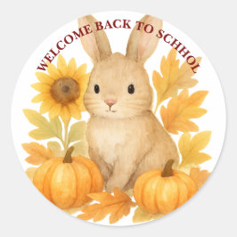 Bunny Välkommen Back to school Runt Klistermärke