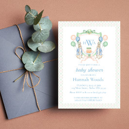 Bunny Vår Monogram Baby Shower Inbjudningar