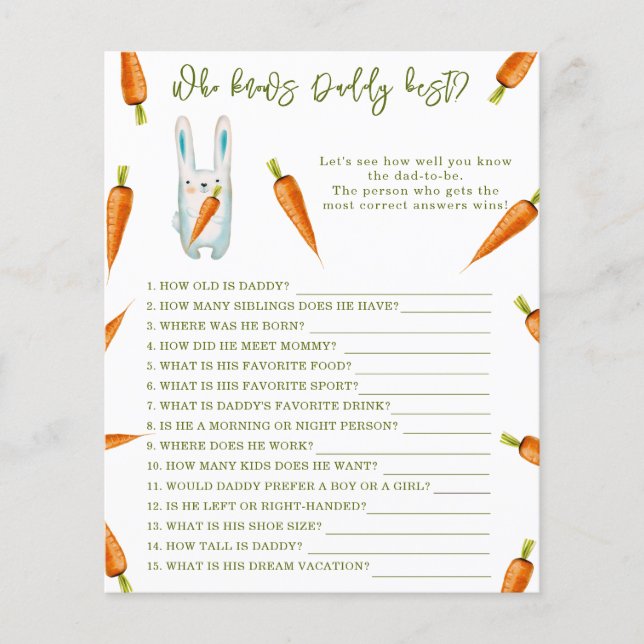 Bunny - Vem vet pappa bäst om babyduschen (Framsida)