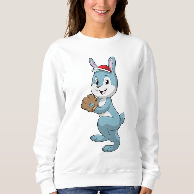 Bunny vid Baseball med baskiska handskar T Shirt (Framsida)