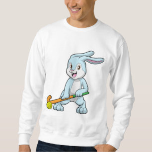 Bunny vid Fält hockey med Hockey stick Lång Ärmad Tröja