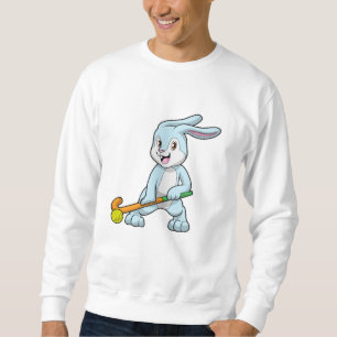 Bunny vid Fält hockey med Hockey stick Lång Ärmad Tröja