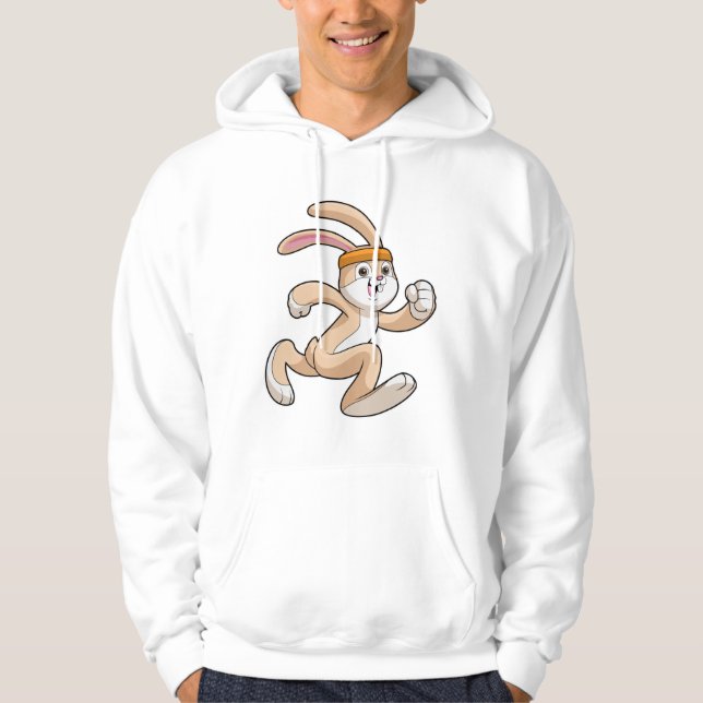 Bunny vid Running med Headband Hoodie (Framsida)