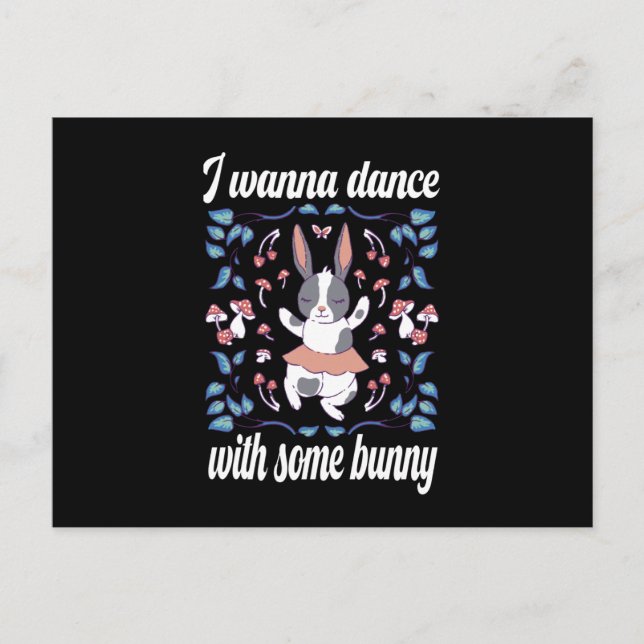 Bunny vill dansa med Dance Partner Vykort (Framsida)