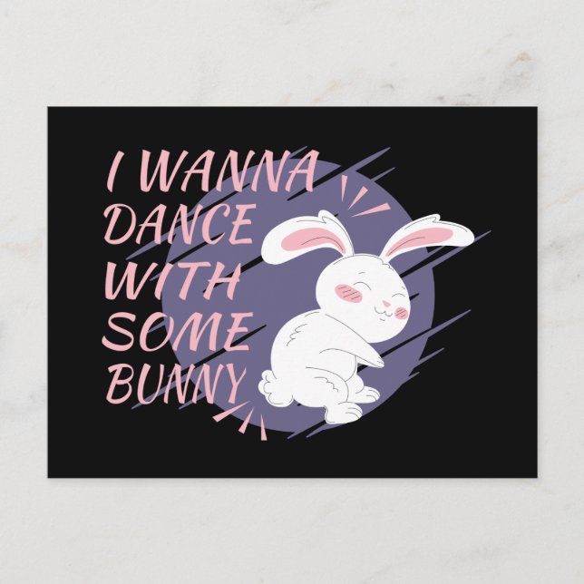 Bunny vill dansa med Dance Partner-vykort Vykort (Framsida)