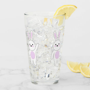 Bunny. Vit och rosa. Glaskopp