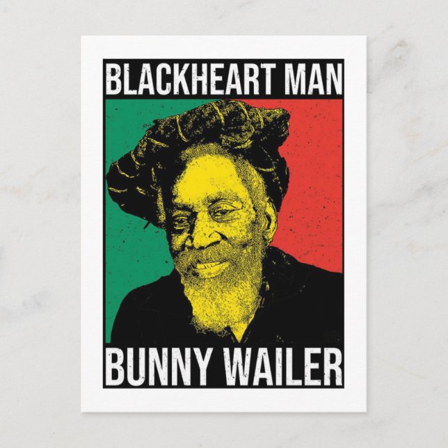 Bunny Wailer Shirt Reggae Rasta Jamaika Roots  Vykort (Framsida)