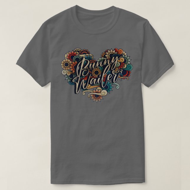 Bunny Wailer VIGNETTE VINTAGE FÄRG T Shirt (Design framsida)