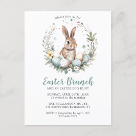 Bunny Wandech Påsk Brunch Egg Hunt Julfest Helg Vykort