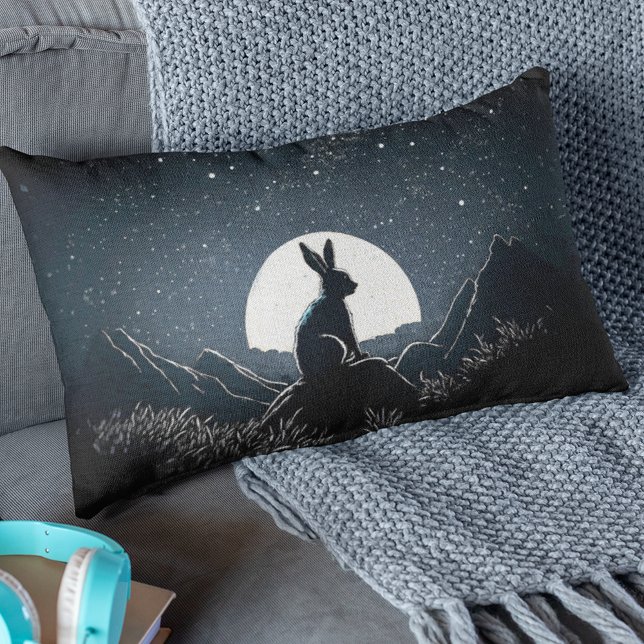 Bunny Watches Night Himlar Lumbarkudde (Skapare uppladdad)