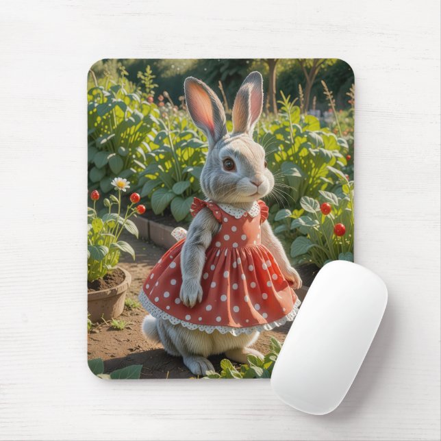 Bunny Wearing a Dress in Tomato Garden Musmatta (Med mus)