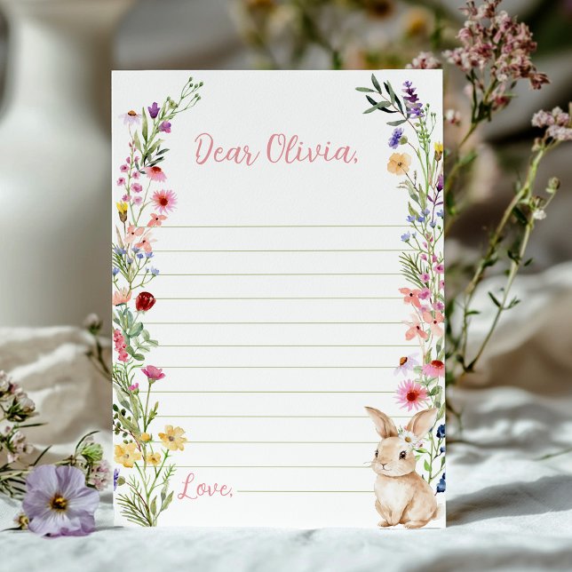 Bunny Wildblomme Time Capsule Note-meddelandekort Tack Kort (Skapare uppladdad)