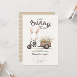 Bunny WildblomWagon Brown Sage Pojke Shower Inbjudningar
