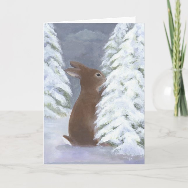 Bunny Winter Card Helgkort (Framsida)