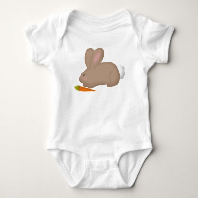 Bunny With Carrot Baby Bodykostym T Shirt (Framsida)