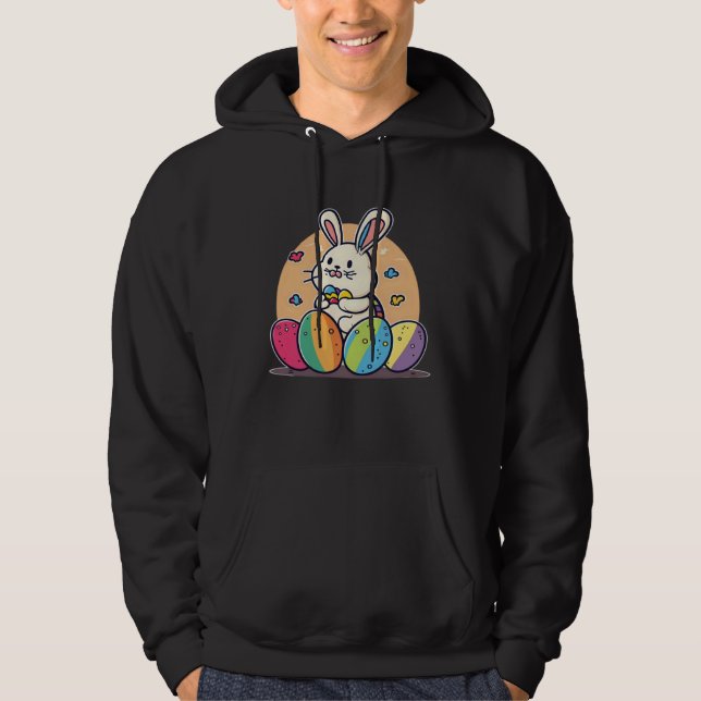 Bunny With Eggs Christian Easter  1 Hoodie (Framsida)